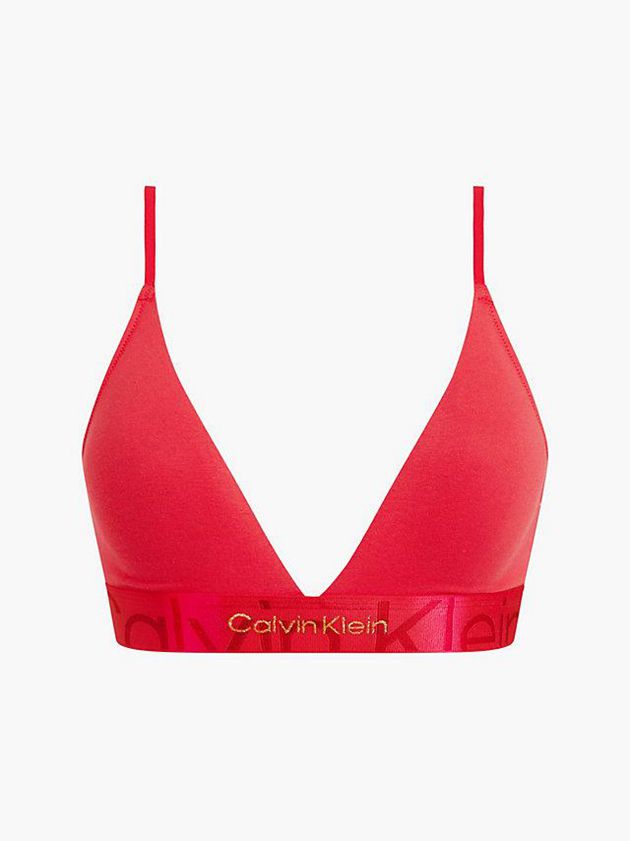 Calvin Klein USA Triangle - Embossed Icon Womens Bra Red 9132480-AF